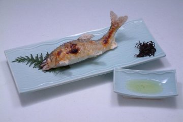 Locally caught sweetfish from the river - named 'sweet' for a reason