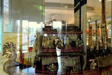 <p>This model of a ship stands at the entrance of the exhibition hall</p>