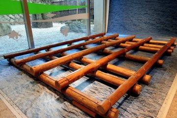 <p>You can try standing on this bamboo float</p>