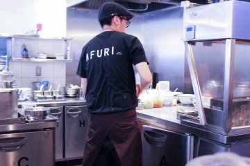 <p>Staff in the kitchen</p>