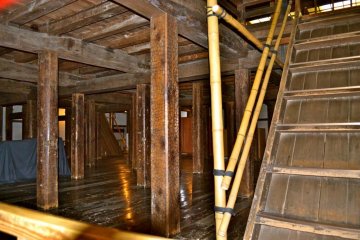 The interiors of Matsumoto Castle is like a wooden maze.