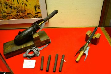 Guns on display in Matsumoto castle