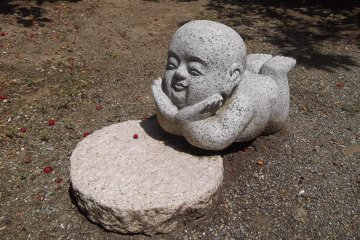 <p>Enjoying the sun in the garden behind the main building</p>