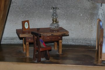 <p>A delightfully small chair and desk right by the window almost as if the Moomin family actually live here.&nbsp;</p>