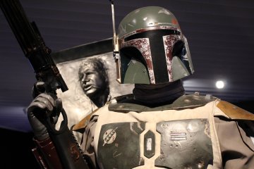 <p>Replica Boba Fett and Hans Solo in carbonite models.&nbsp;&copy; &amp; TM Lucasfilm Ltd.</p>