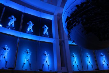 <p>Death Star exhibit at the entrance&nbsp;&copy; &amp; TM Lucasfilm Ltd.</p>
