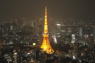 <p>Views of Tokyo Tower from the Tokyo City View observation deck</p>