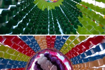 Fortresses of color: Sasa decorations as viewed from the inside.