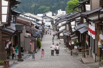 <p>The old streets of Yatsuo are lined with traditional houses</p>