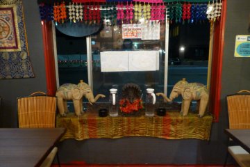 Decorations adorn the inside of Juntara