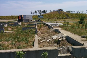 <p>Some visible signs of the tsunami were intentionally left as a reminder of what happened that day</p>
