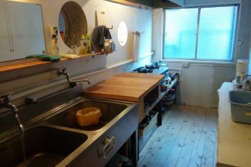 <p>A communal kitchen area</p>