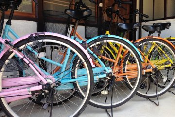 <p>Pop candy colored non electric bicycles are also for hire for a reasonable 500 yen per half day.</p>
