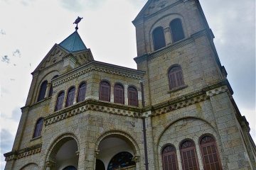 Its two steeples are impressive