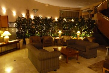<p>Lobby area inside the hotel</p>