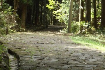 Cobble stone section of the Nakasendo 90-minutes walk from Nakatsugawa station.