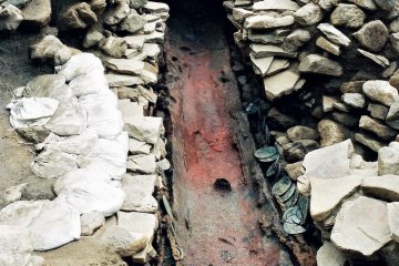 3rd Century Bronze Mirrors (in situ)