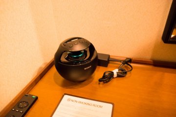 <p>The Sony Walkman dock speaker. It has Bluetooth so you can use your iPod/iPhone/iPad or anything with Bluetooth capability.</p>