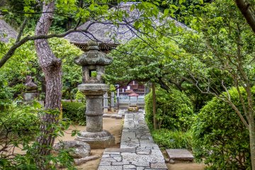 <p>Myoo-in Temple's peaceful courtyard</p>