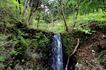 <p>A small waterfall beside the road</p>