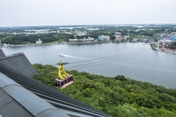 <p>Looking back at the ropeway that you came from!</p>