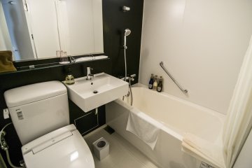 A clean and stylish bathroom awaits you at the end of everyday.