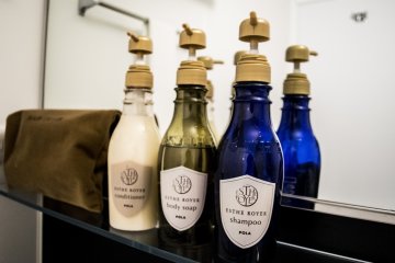 Shower amenities are provided, of course.