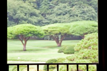 <p>Vue sur le jardin depuis le pavillon ta&iuml;wanais</p>