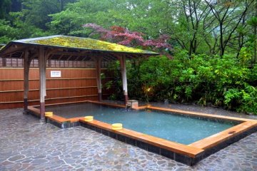 Relax while being surrounded by nature in a roten-buro (outdoor bath)