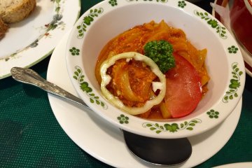<p>Lecho, a thick vegetable ragout&nbsp;</p>