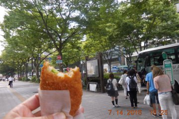 Sampling Croquette at Asaichi