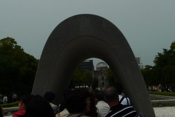 The Cenotaph - Can you see the Atomic Bomb Dome behind it?
