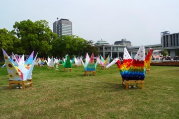 Big paper cranes
