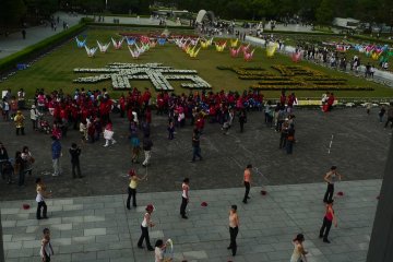 Performers practicing