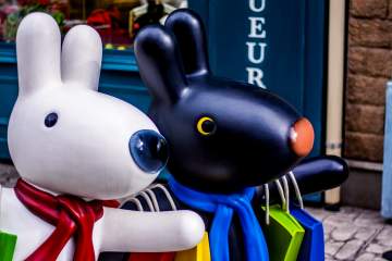 <p>The two fictional dogs from a children's book series, Gaspard and Lisa, are very famous and beloved in Japan. &nbsp;</p>