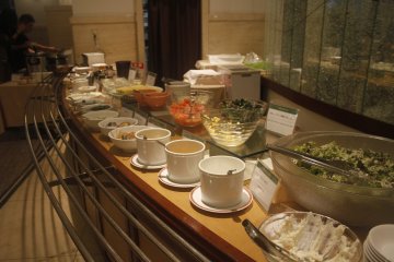<p>Various dressings and salads.</p>