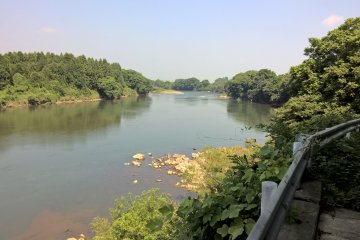 <p>A look out over the Kitakami river</p>