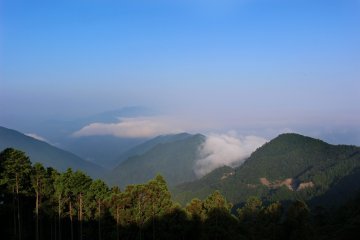 <p>The morning cloud sea going out with the tide of day from atop Tamaki Mountain</p>