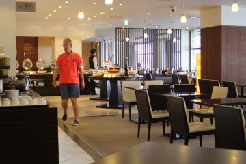 The restaurant at morning, I came late, it's already 9.30 am.