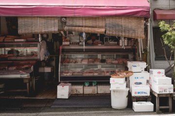 <p>Local butchers in Yanaka</p>