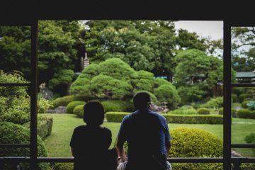 <p>Visitors enjoy the beautiful views of the garden</p>