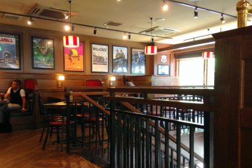 <p>The second level of the restaurant, though casual, feels comfortable because of its wooden interior.</p>
