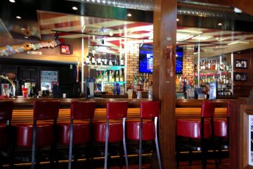 <p>In the evening, the bar comes to life.</p>
