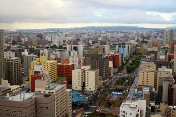 The cityscape and Odori Park