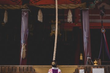 <p>Ringing the bell</p>