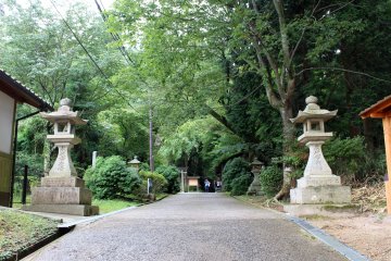 <p>Lanterns near the main building</p>