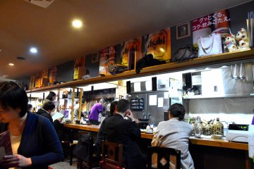 <p>Counter seats inside Ishida-Ya</p>
