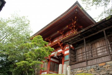 <p>Looking up at the Sakuramon Gate</p>