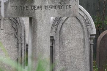 It is always possible to stroll around the perimeter of the cemetery and peek in over the low black fence surrounding it.  In some locations, the graves are close enough so that you can read the inscriptions on the stones.