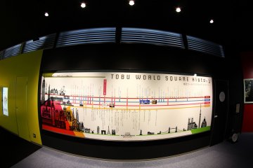 <p>Inside the theater there's also a huge print of the timeline of all the buildings in the park, showing the dates when they were built.&nbsp;</p>